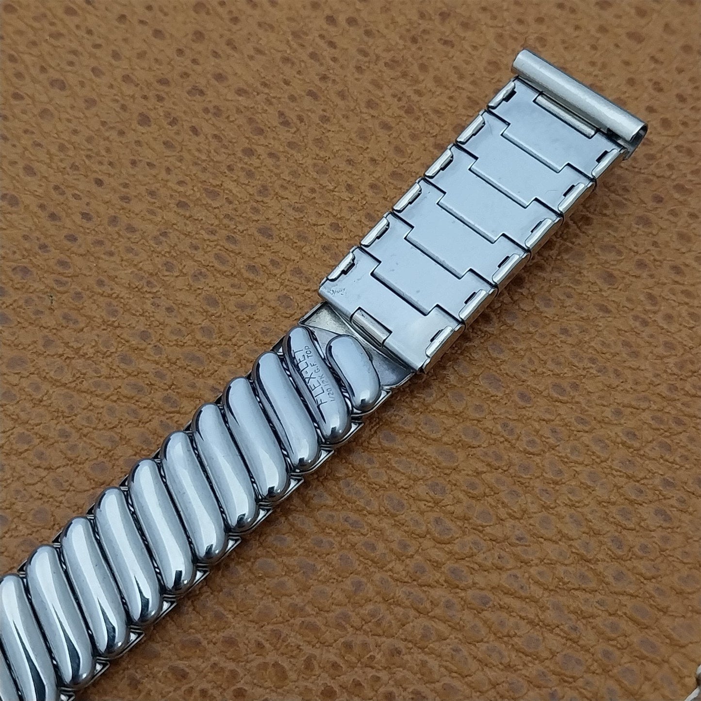 16mm 5/8" 10k White Gold-Filled Flex-Let USA Classic 1950s Vintage Watch Band