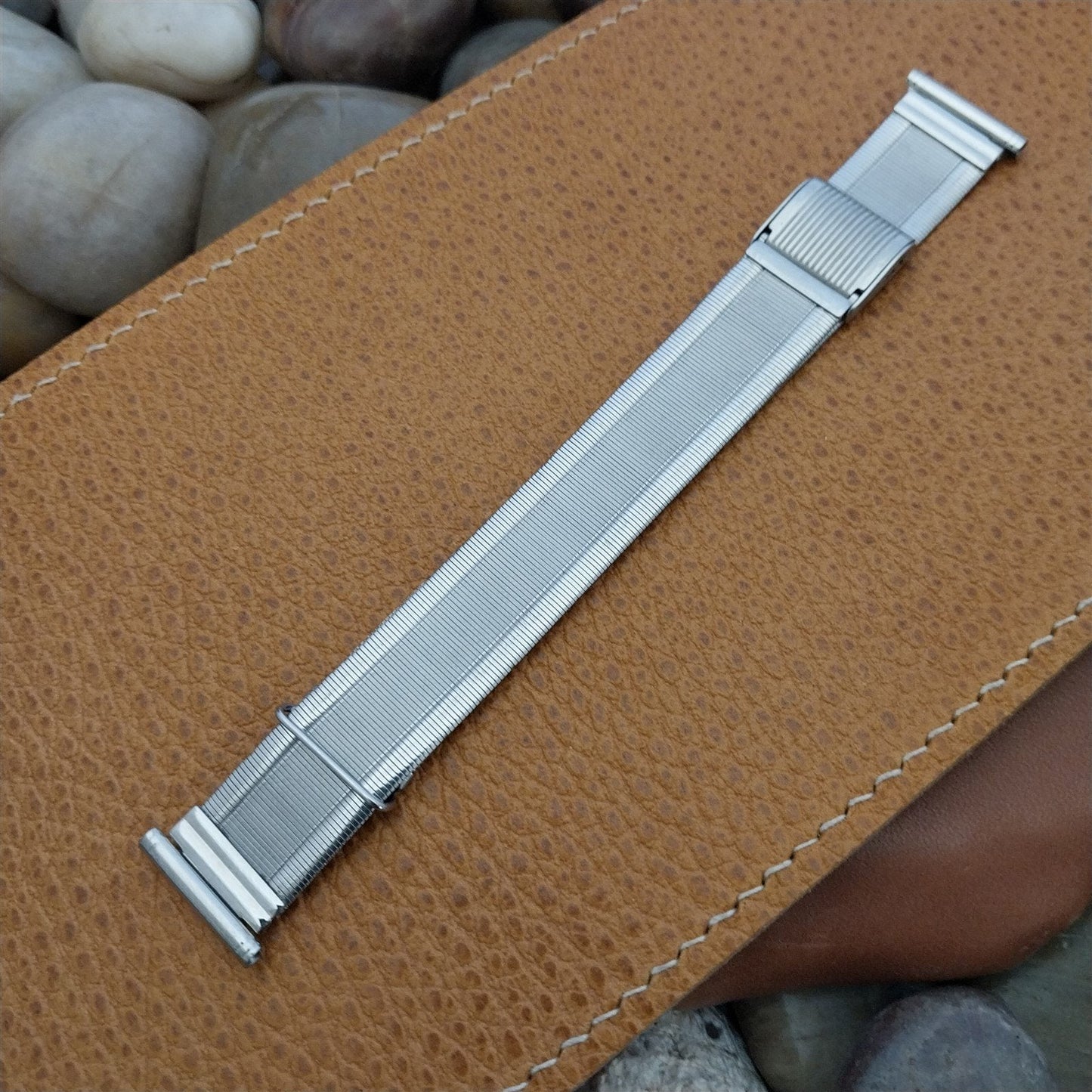 Fischer 18mm Stainless Steel Sliding Clasp nos 1950s Vintage Watch Band