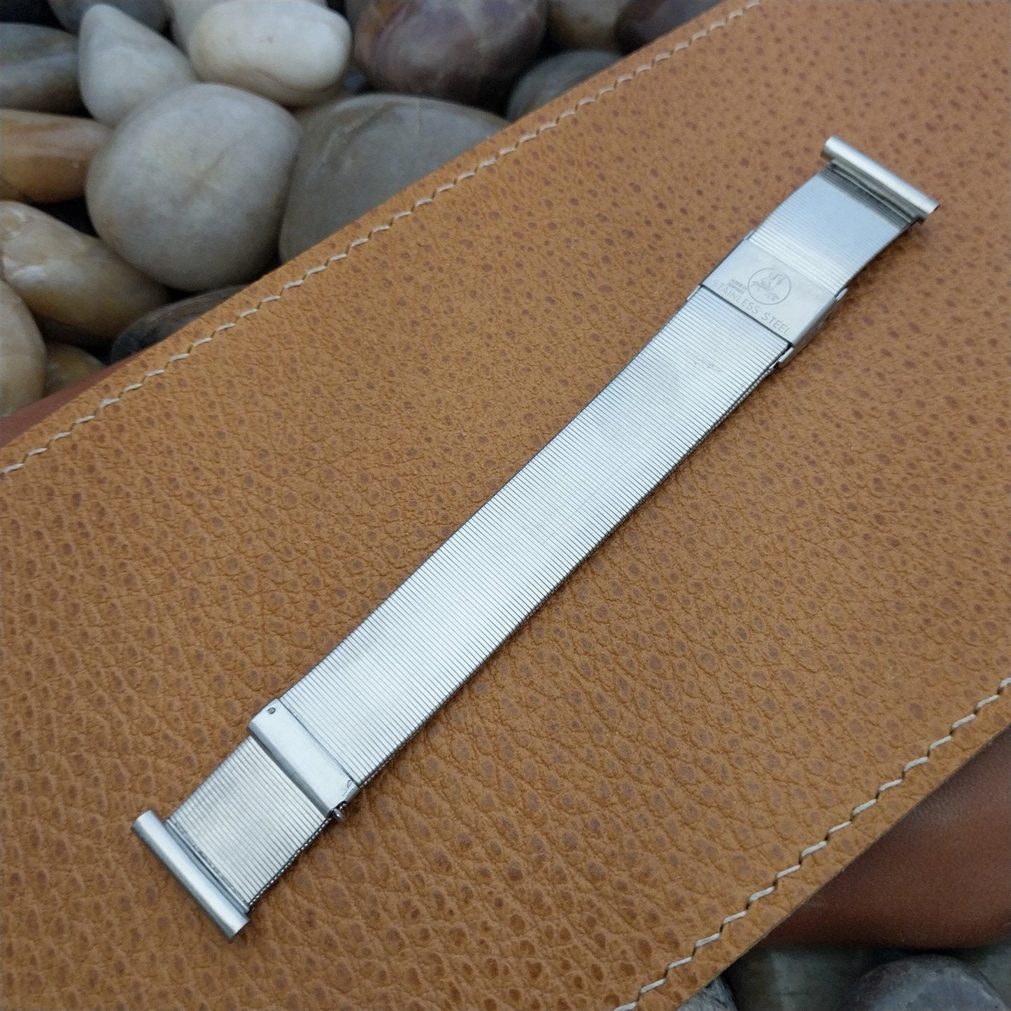 Fischer 18mm Stainless Steel Sliding Clasp nos 1950s Vintage Watch Band