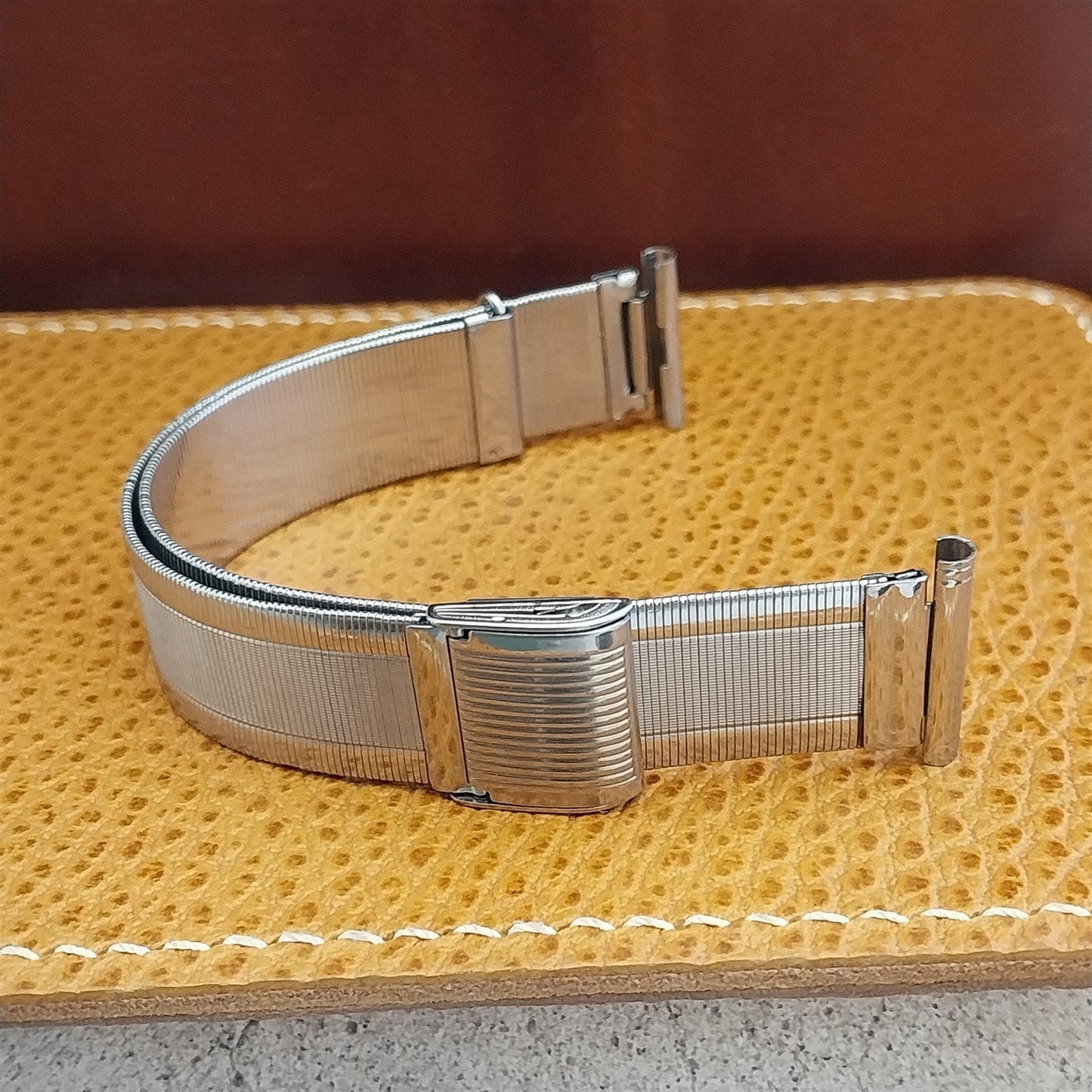 Fischer 18mm Stainless Steel Sliding Clasp nos 1950s Vintage Watch Band