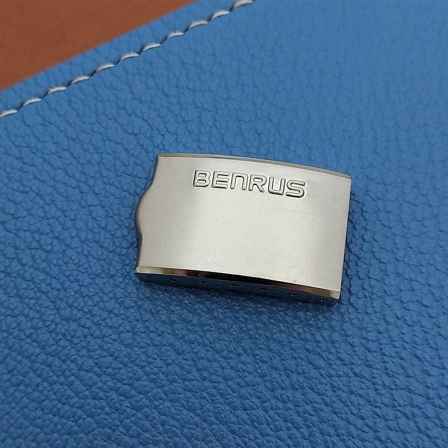 Old-Stock Benrus Logo Stainless Steel Deployment Buckle For Vintage Watch Band