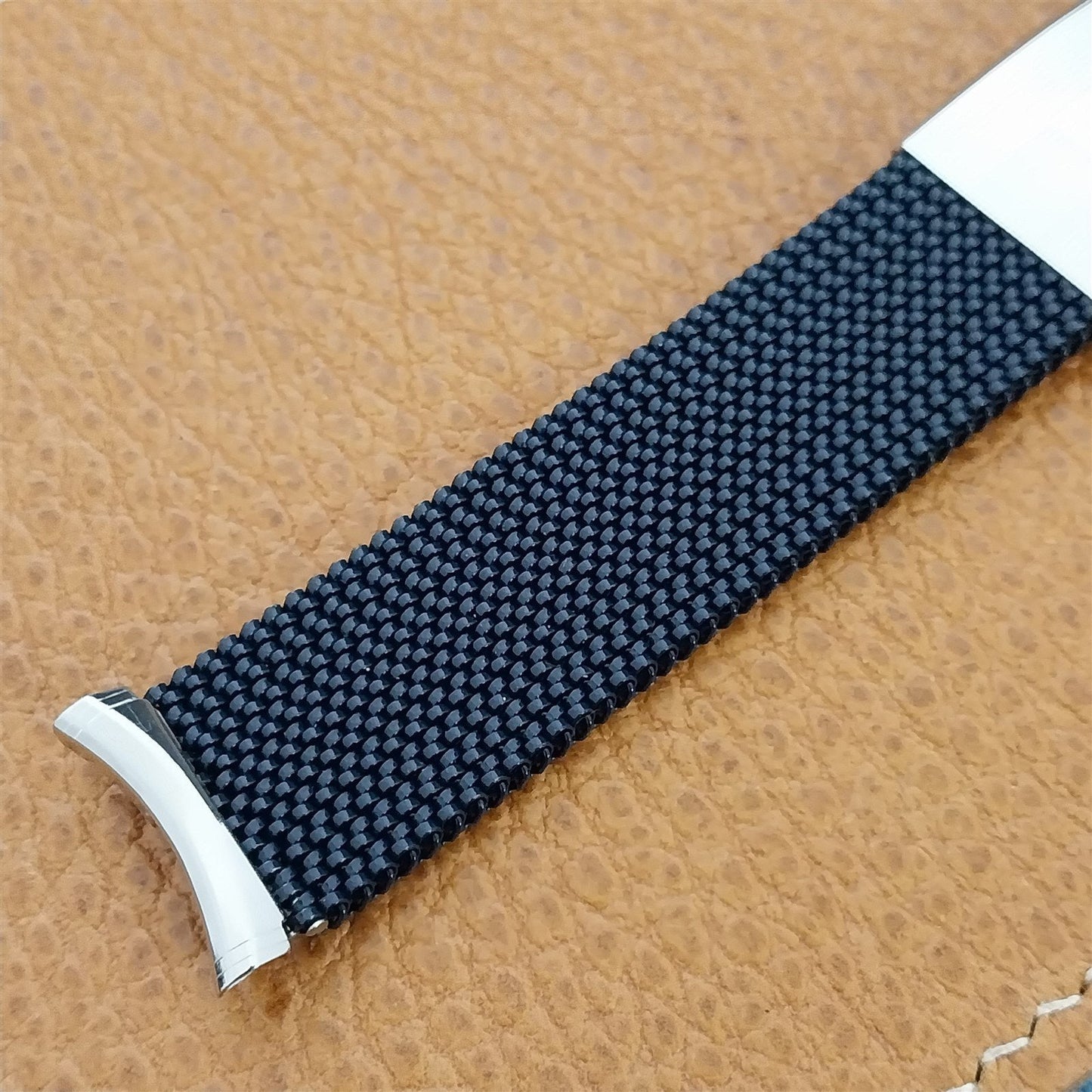 Vintage Evinger 19mm Blue Stainless Expansion Mesh Unused Classic Watch Band