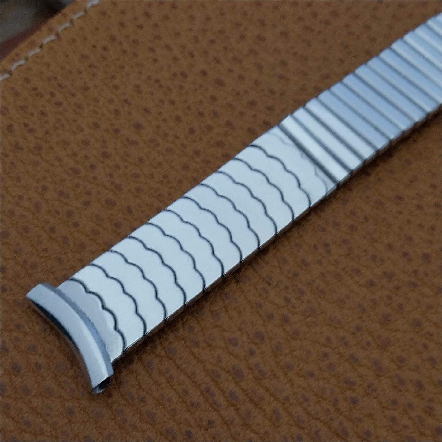 19mm 18mm 16mm Vintage 1958 Speidel Riptide 10k White Gold Filled nos Watch Band