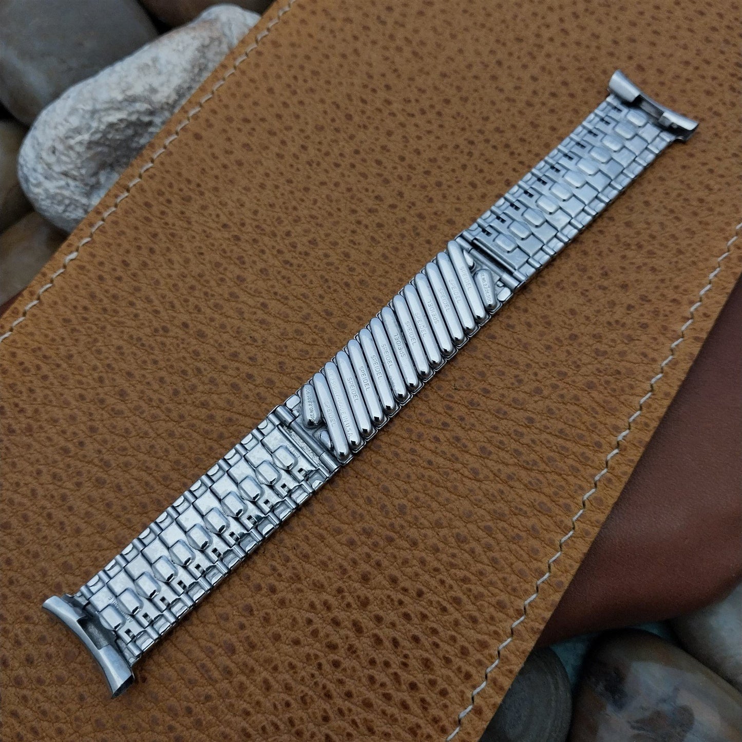 19mm 18mm 16mm Vintage 1958 Speidel Riptide 10k White Gold Filled nos Watch Band