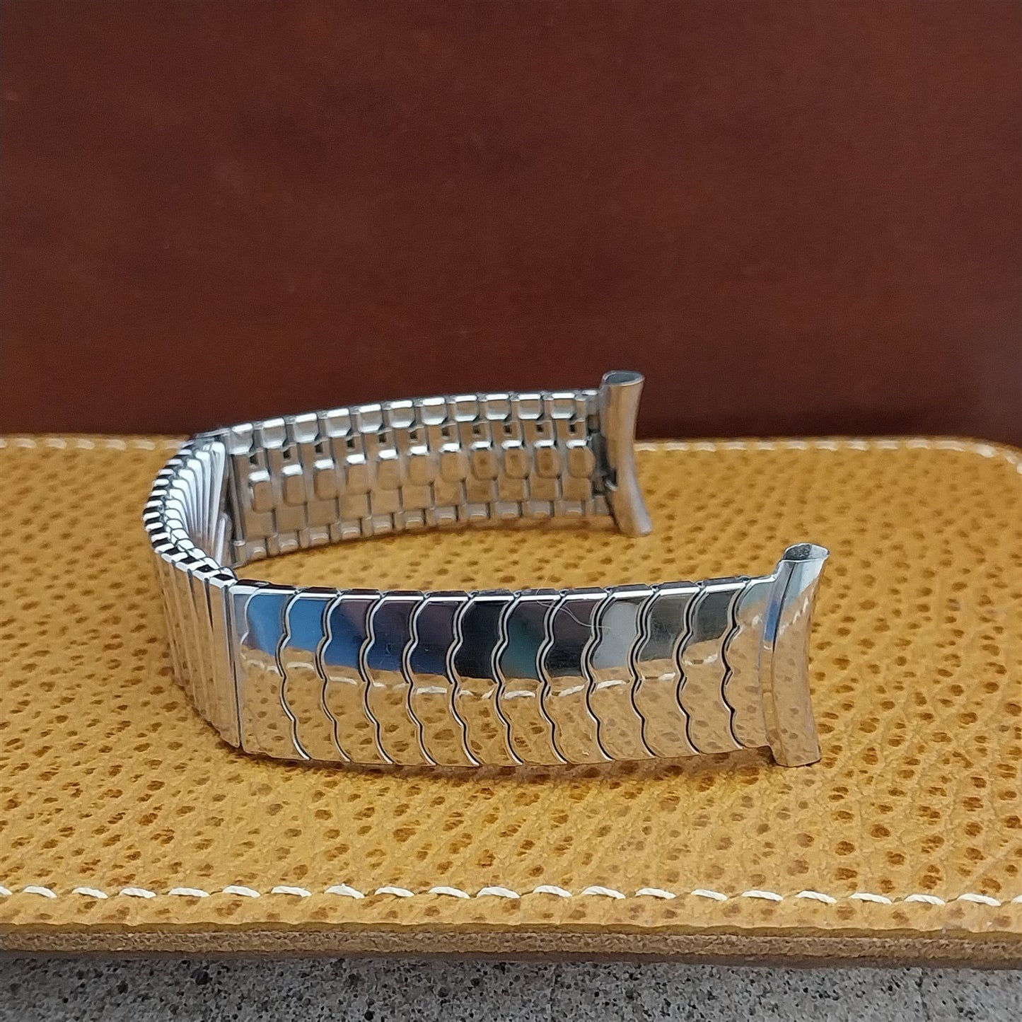 19mm 18mm 16mm Vintage 1958 Speidel Riptide 10k White Gold Filled nos Watch Band