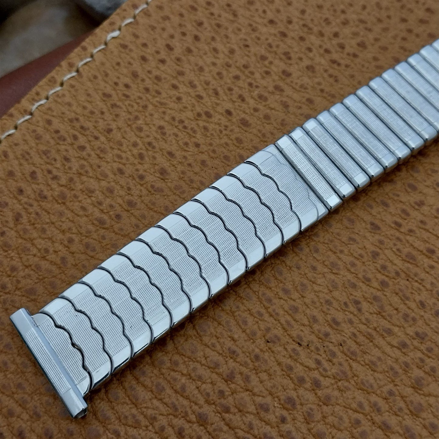 Vintage 1959 Speidel Riptide Classic White Gold Filled nos Unused Watch Band