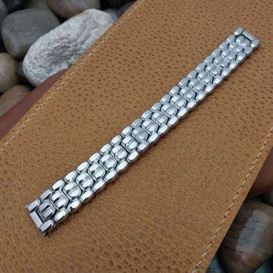 Vintage 1955 Stainless Steel Speidel Cobblestone 5/8" Classic Unused Watch Band