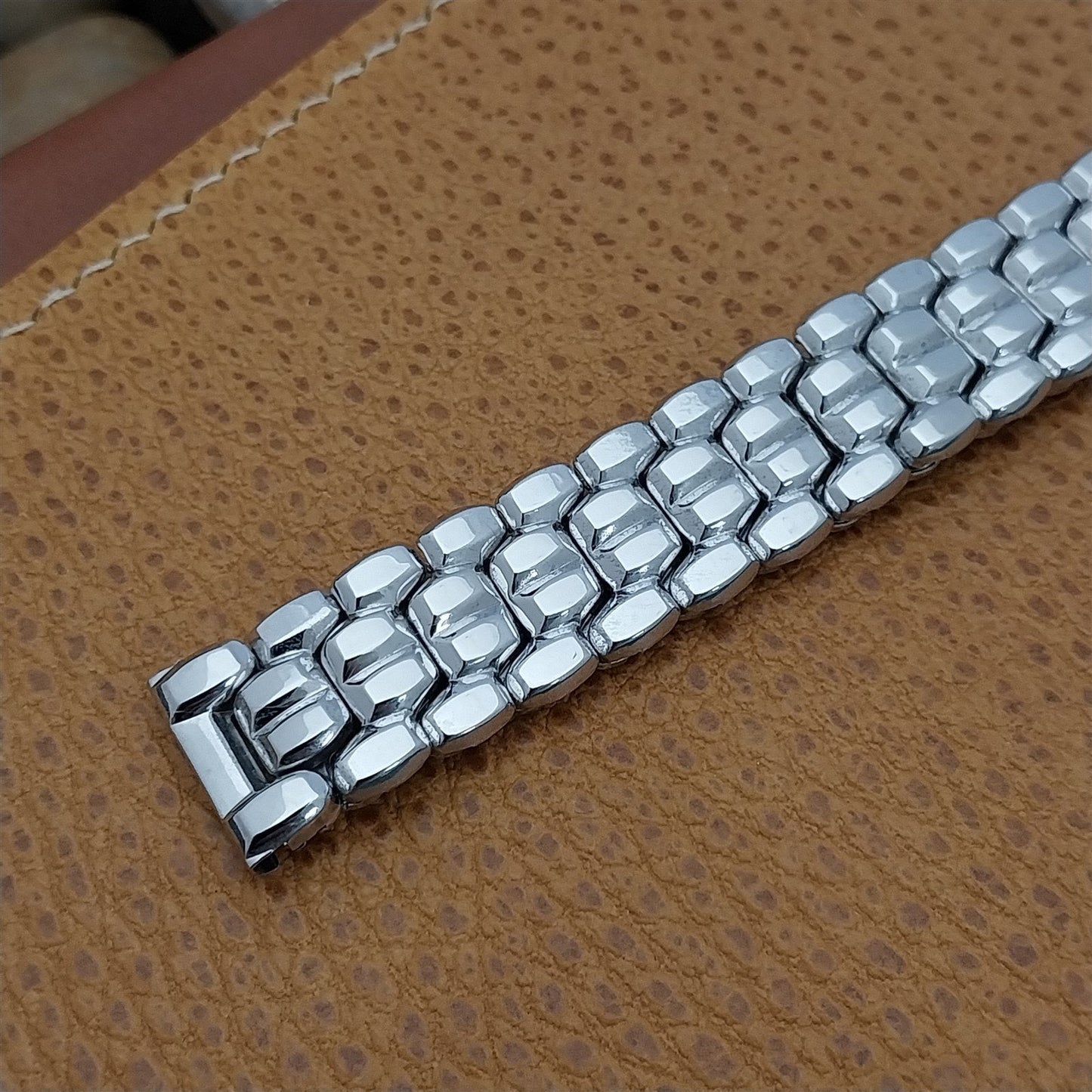 Vintage 1955 Stainless Steel Speidel Cobblestone 5/8" Classic Unused Watch Band