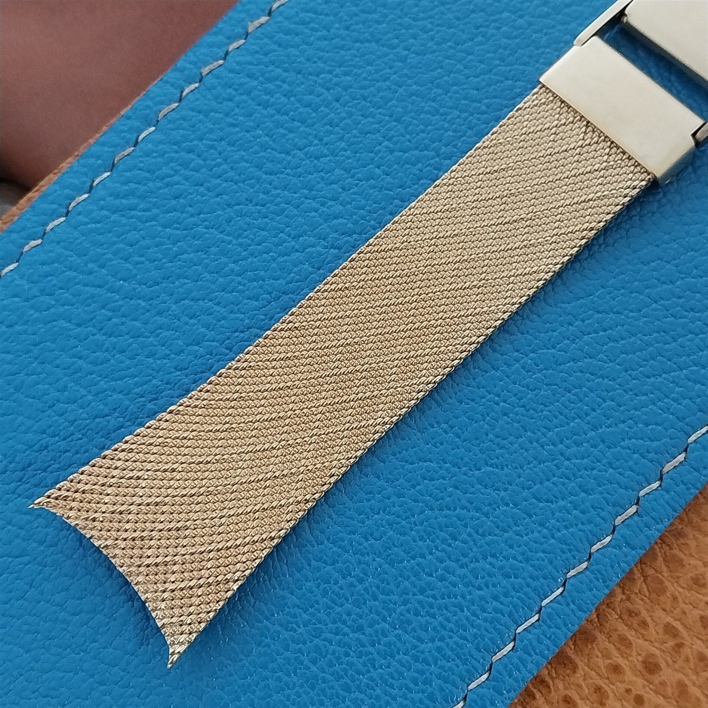 Tab-End Mira-Flex USA Gold rgp Mesh nos Vintage Watch Band