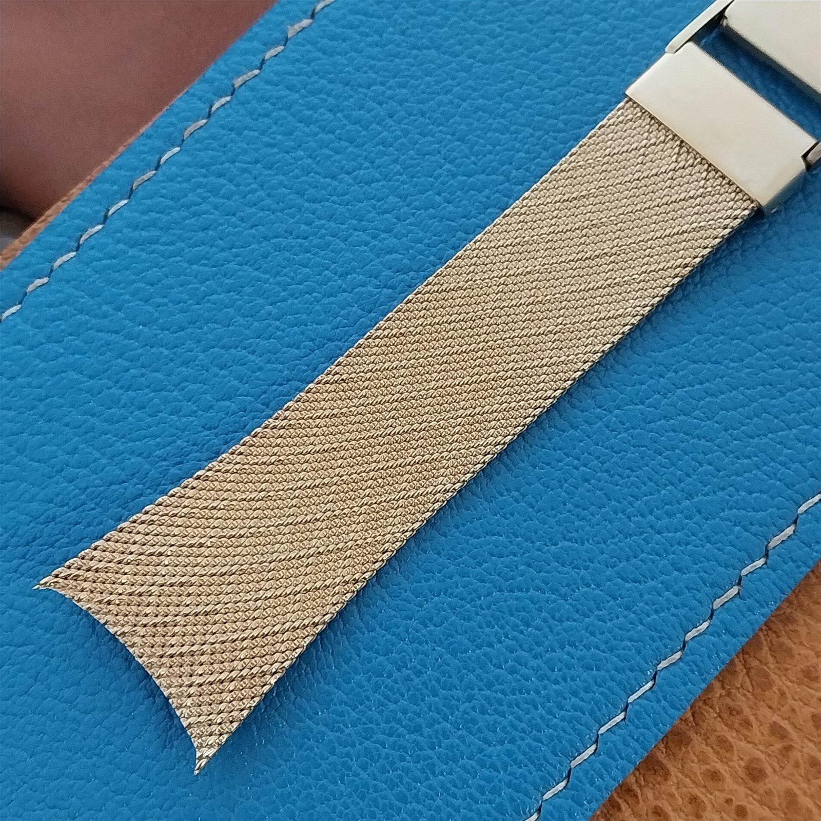 Tab-End Mira-Flex USA Gold rgp Mesh nos Vintage Watch Band