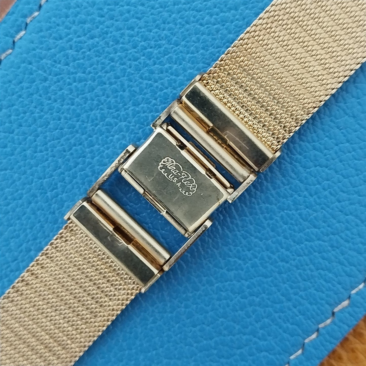 Tab-End Mira-Flex USA Gold rgp Mesh nos Vintage Watch Band