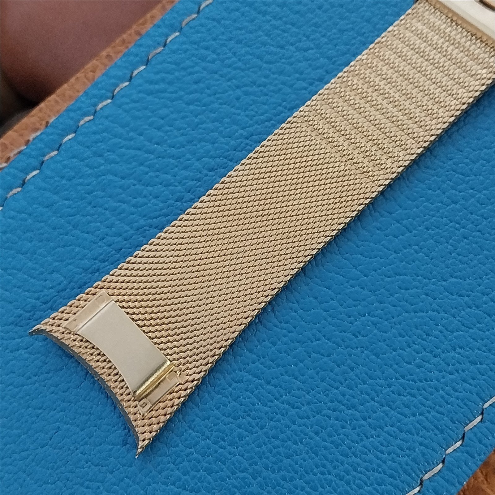 Tab-End Mira-Flex USA Gold rgp Mesh nos Vintage Watch Band