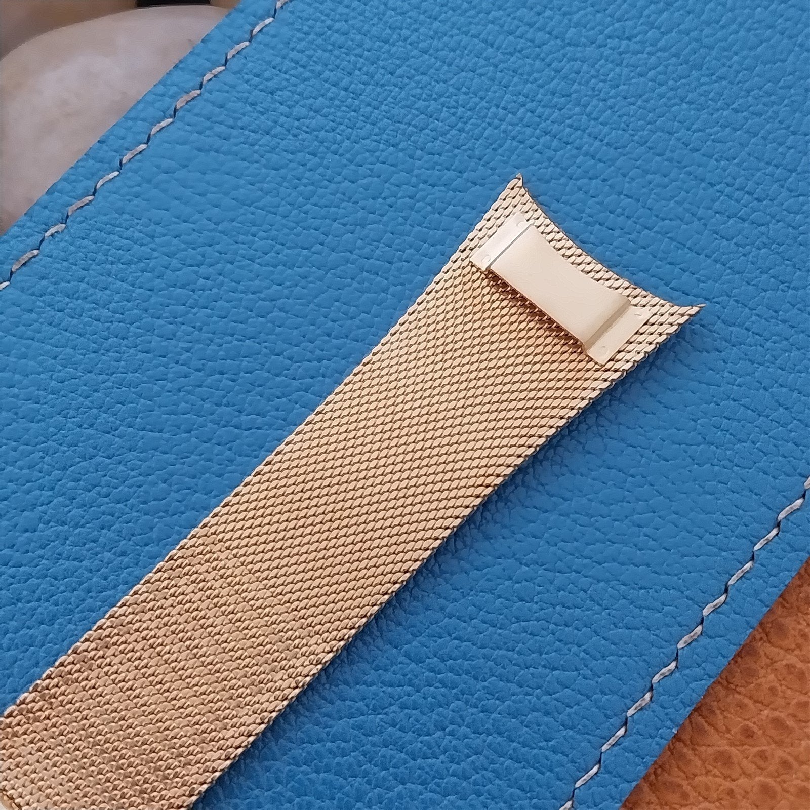 Tab-End Mira-Flex USA Gold rgp Mesh nos Vintage Watch Band