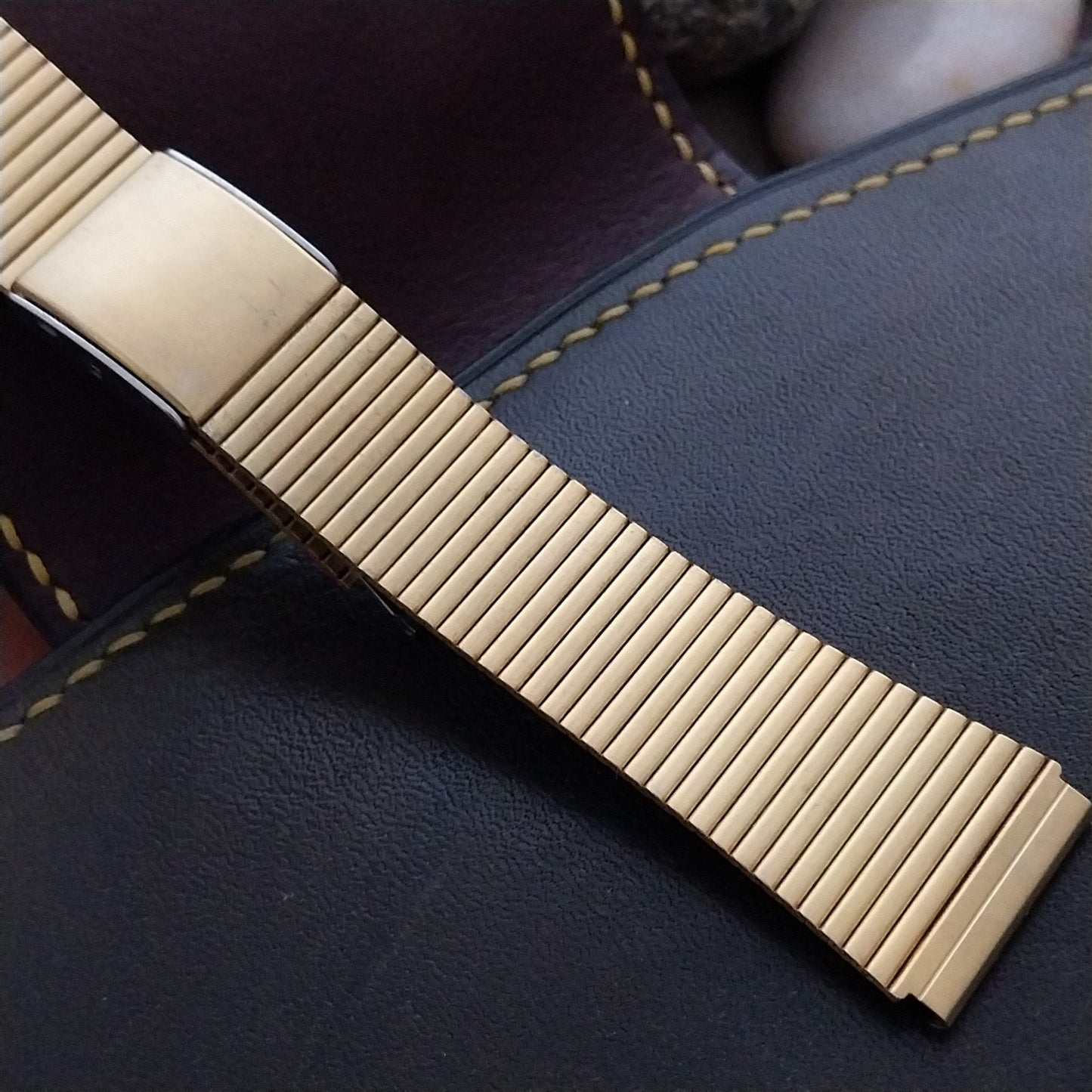 19mm Flared LED LCD Speidel Gold-Tone Unused 1970s-1980s Watch Band