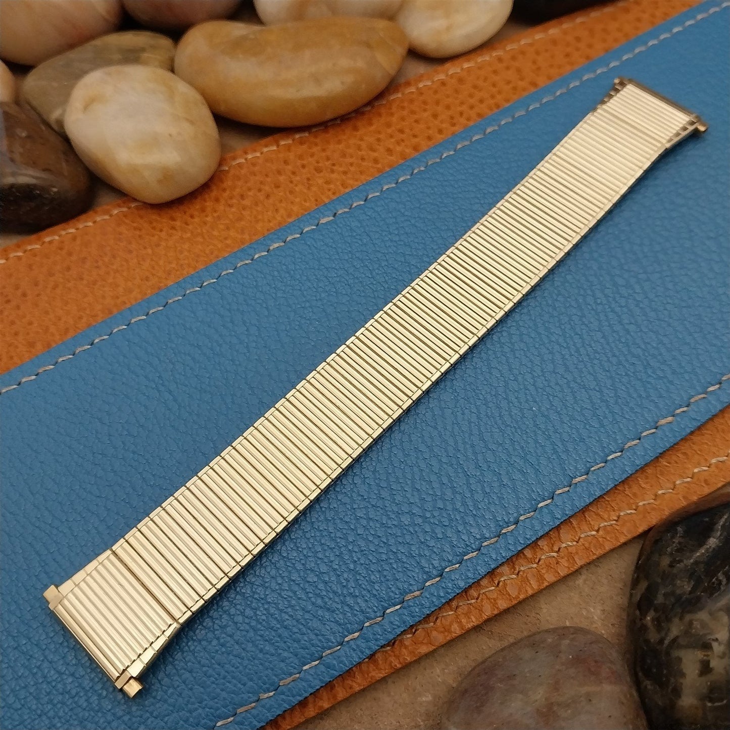 1970s Vintage Classic Speidel Gold RGP 18mm 20mm Thinline Twistoflex Watch Band