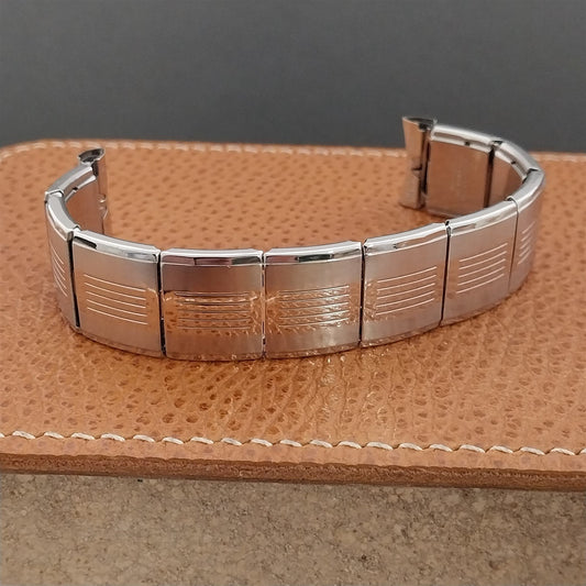 17.2mm 10k White Gold-Filled Flex-Let USA 1960 Unused nos Vintage Watch Band