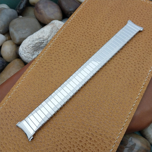 1969 Long 10k White Gold Filled Classic Speidel Depth Vintage Watch Band nos