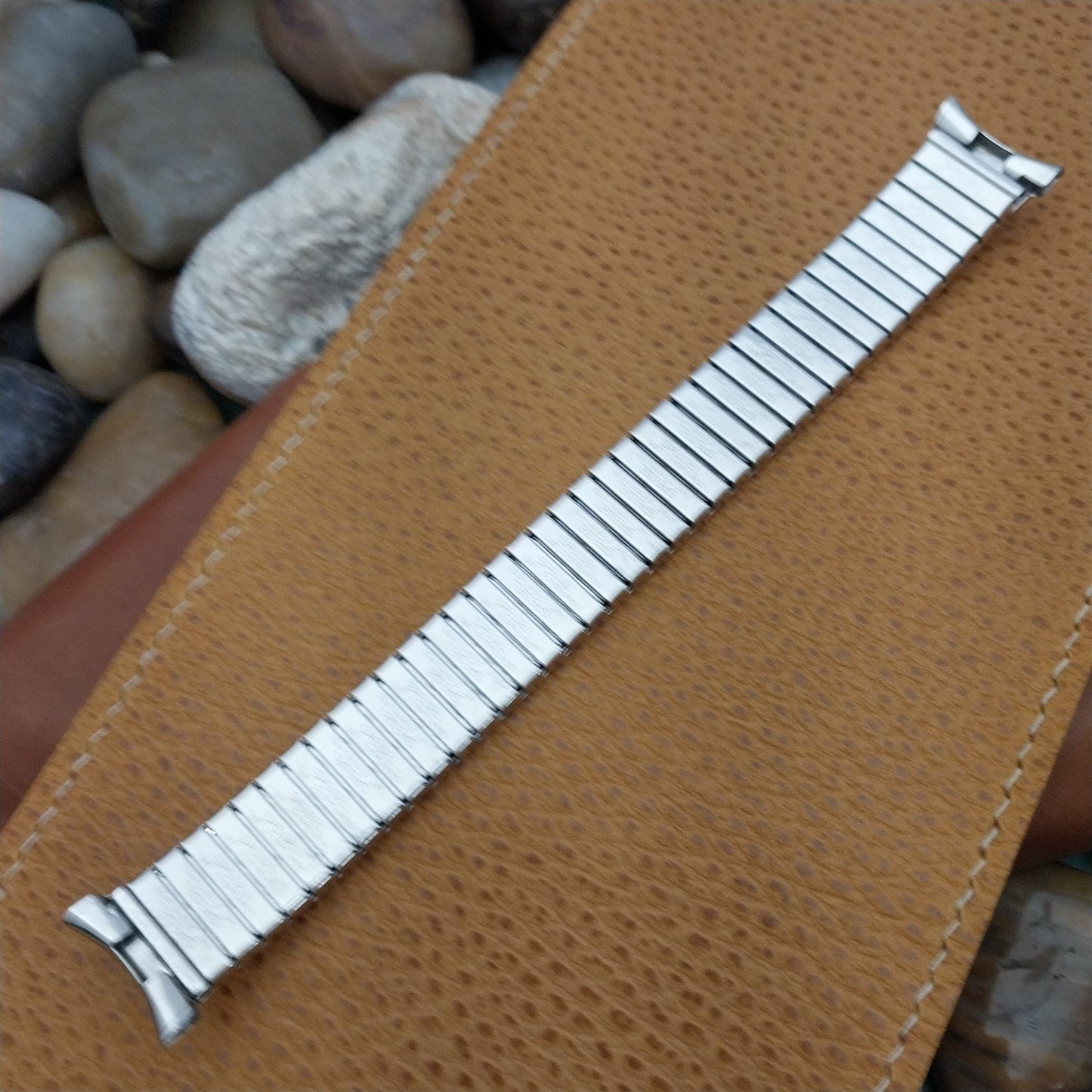 1969 Long 10k White Gold Filled Classic Speidel Depth Vintage Watch Band nos
