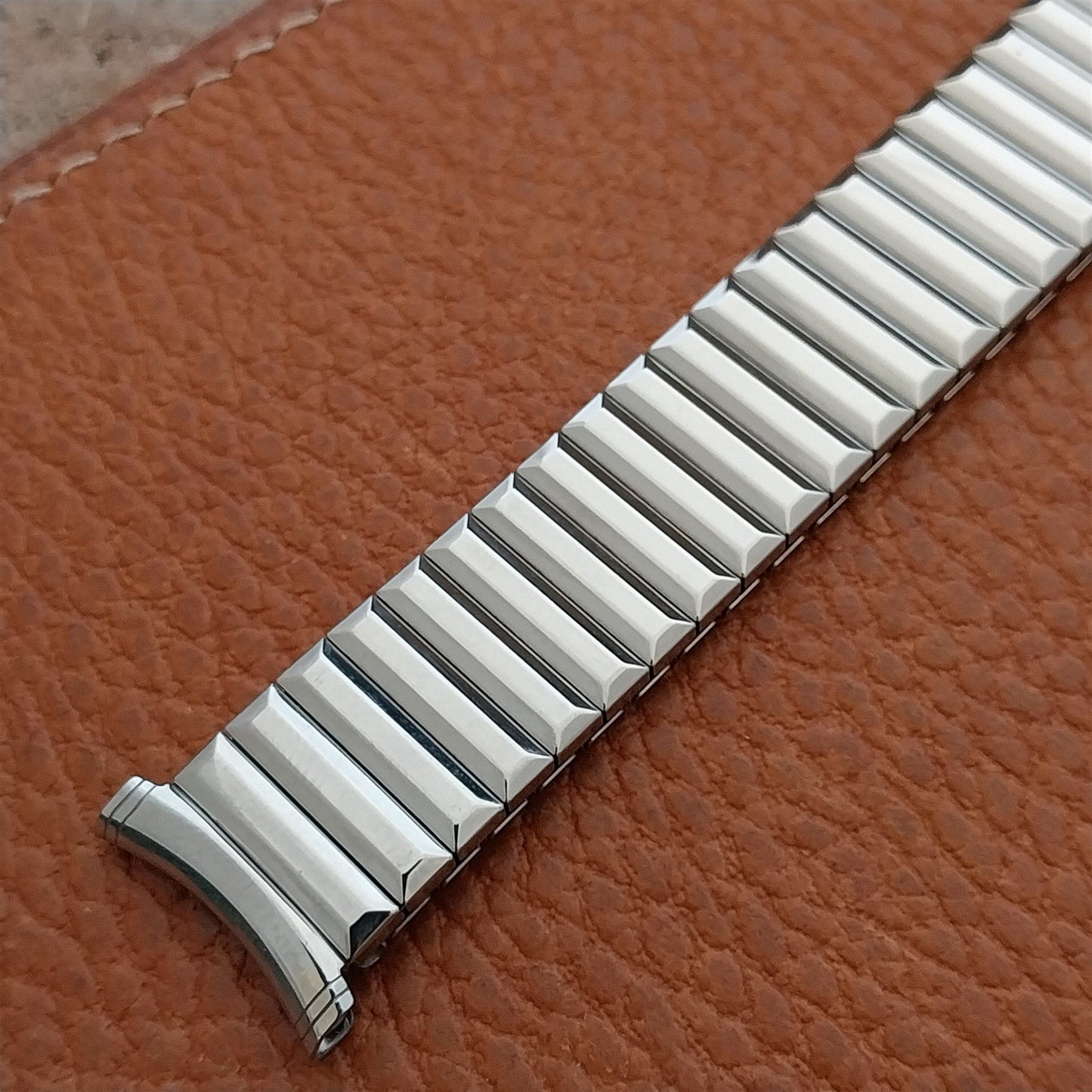 1966 Stainless Steel Speidel Fullback 19mm 18mm Expansion Vintage Watch Band