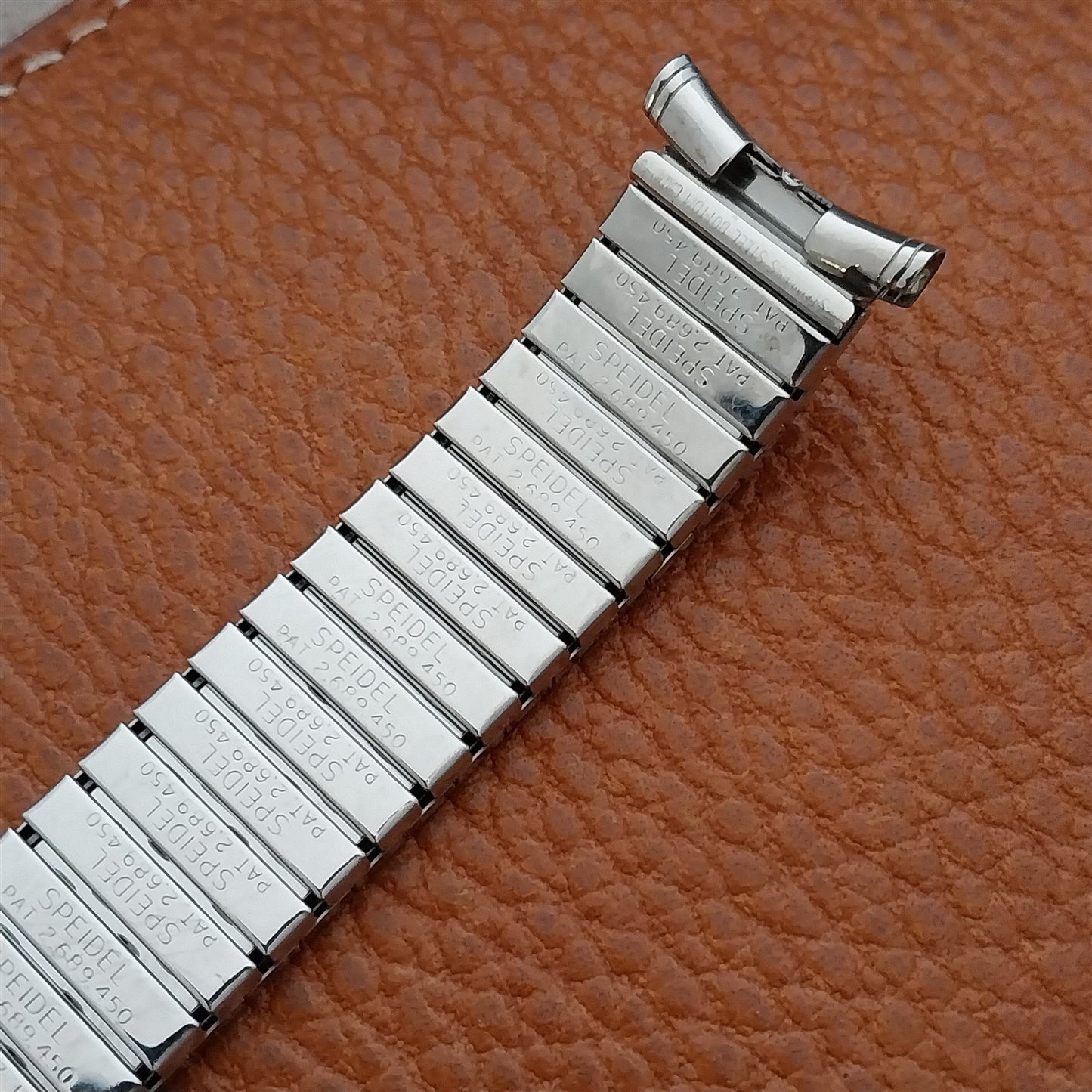 1966 Stainless Steel Speidel Fullback 19mm 18mm Expansion Vintage Watch Band