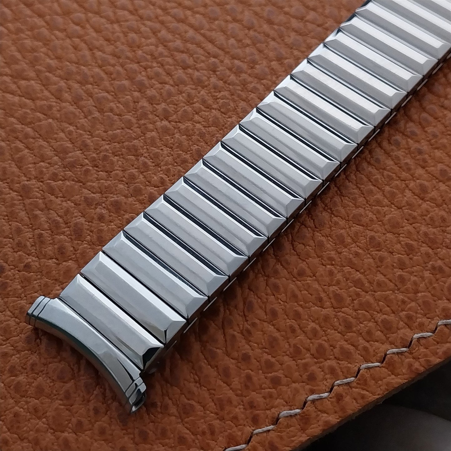 1966 Stainless Steel Speidel Fullback 19mm 18mm Expansion Vintage Watch Band