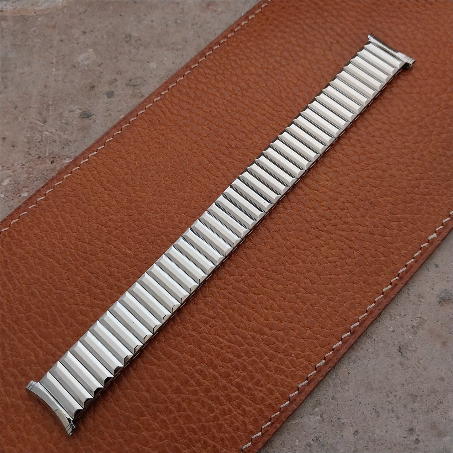 1966 Stainless Steel Speidel Fullback 19mm 18mm Expansion Vintage Watch Band