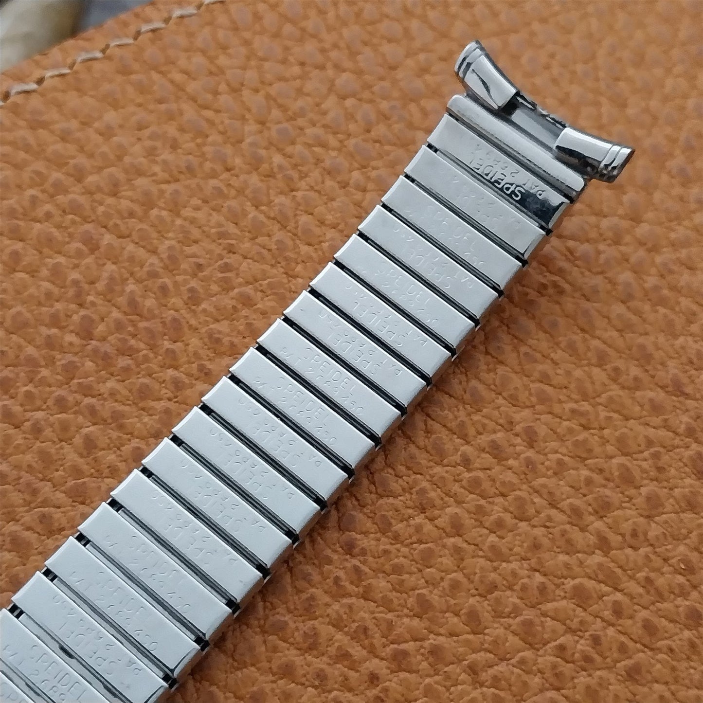 1966 Stainless Steel Speidel Fullback 19mm 18mm Expansion Vintage Watch Band