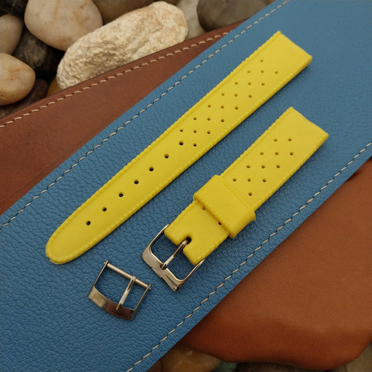 Vintage 18mm Swiss SUB Diver Yellow Tropical Skindiver Unused 1960s Watch Band