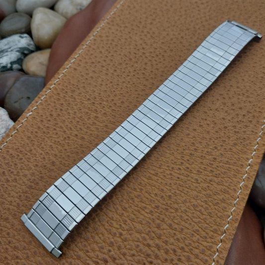 1970s USA Made Wide Stainless Steel Copper Back Speidel Vintage Watch Band nos