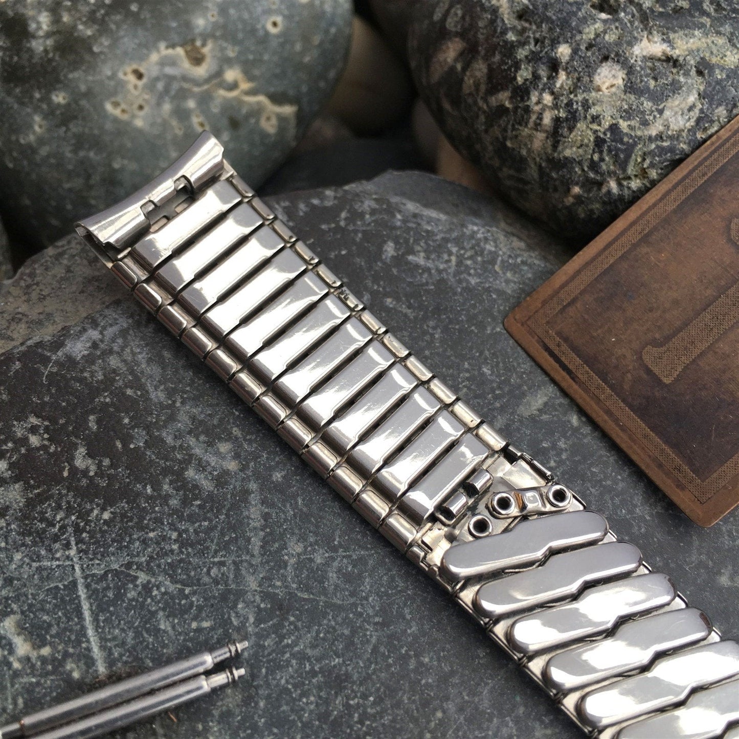 17.2mm 11/16 Stainless Steel Expansion Long nos 1960s Vintage Watch Band