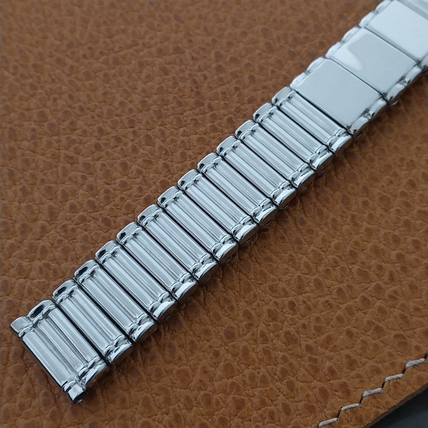 5/8" 12k White Gold-Filled Bretton Monogram Unused nos 1950s Vintage Watch Band