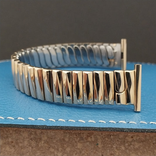 rare 12k Yellow Gold-Filled Gemex Skipper nos 1950s 19mm 15mm Vintage Watch Band