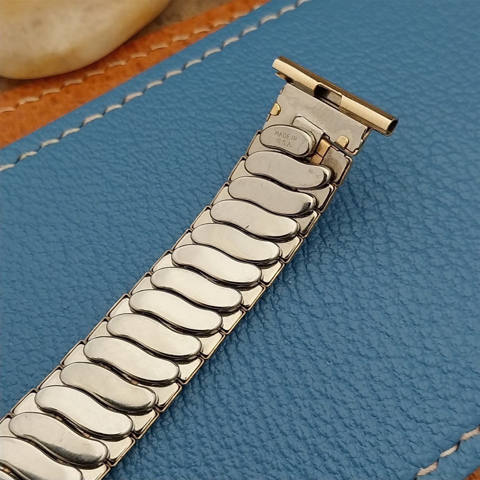 rare 12k Yellow Gold-Filled Gemex Skipper nos 1950s 19mm 15mm Vintage Watch Band