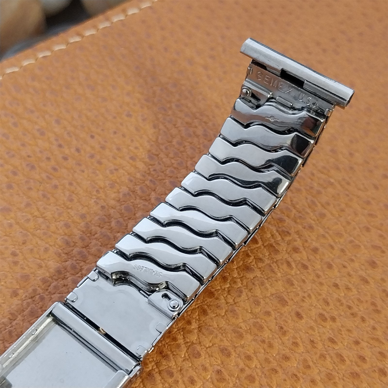 Stainless Steel Expansion Gemex Captain 19mm nos 1950s Vintage Watch Band
