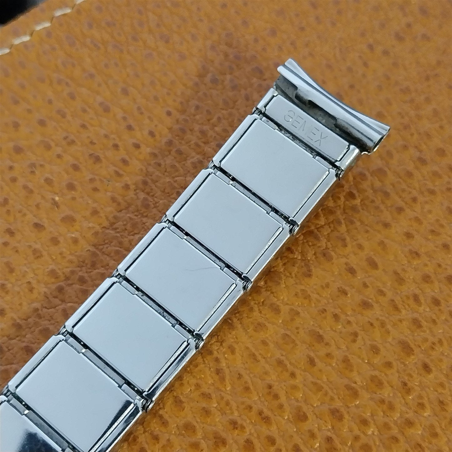 17mm Stainless Steel & Alligator Classic Gemex USA nos 1950s Vintage Watch Band