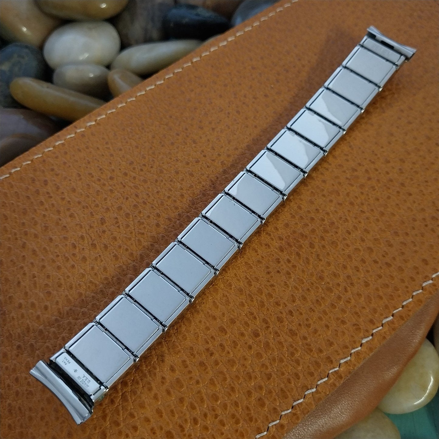 17mm Stainless Steel & Alligator Classic Gemex USA nos 1950s Vintage Watch Band