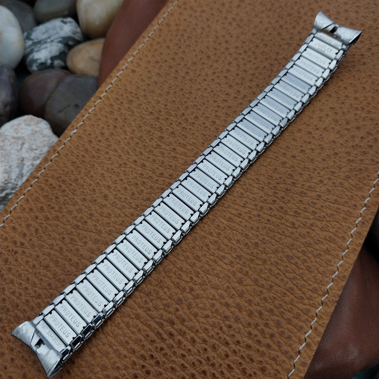 17mm Stainless Steel Expansion UniFlex USA nos 1960s Vintage Watch Band