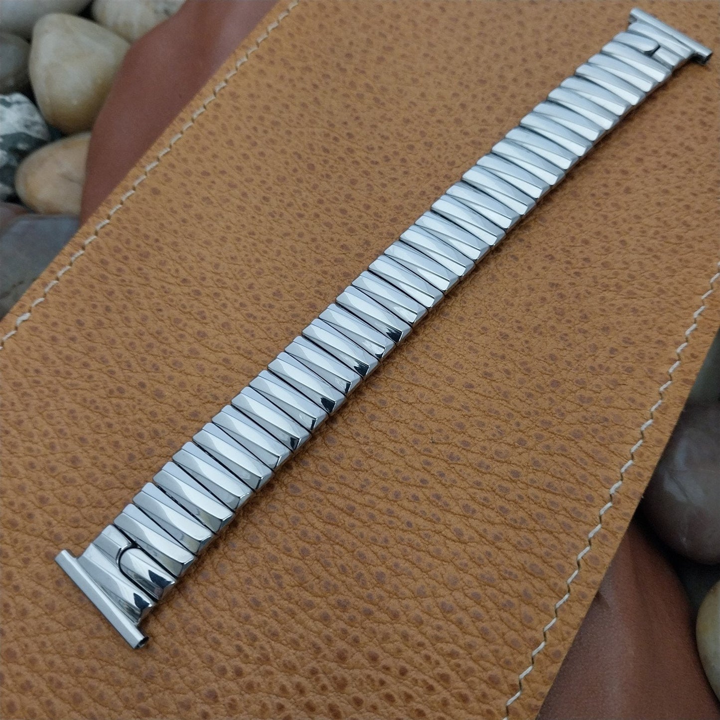 1950s Vintage 19mm 16mm Gemex Skipper Stainless Steel Classic Stretch Watch Band