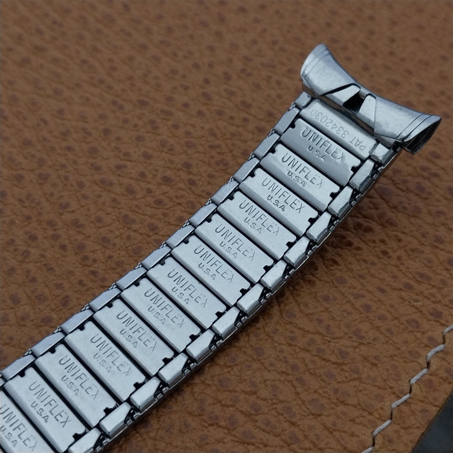 60s 19mm UniFlex USA Stainless Steel Slim Old-Stock Expansion Vintage Watch Band