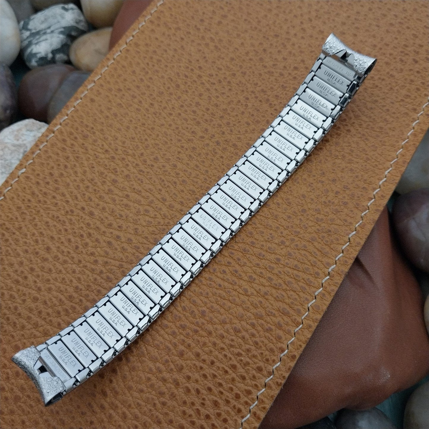 NOS 1960s 5/8" UniFlex USA Classic Stainless Steel Expansion Vintage Watch Band