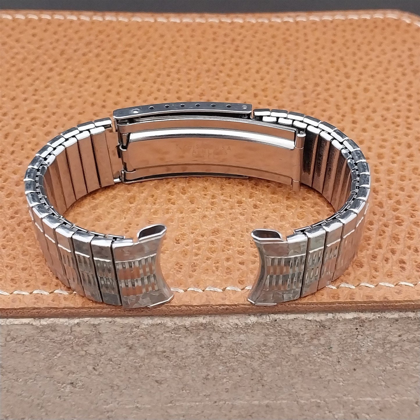 Vintage 18mm 19mm Stainless Steel Expansion Deployment Unused 1960s Watch Band