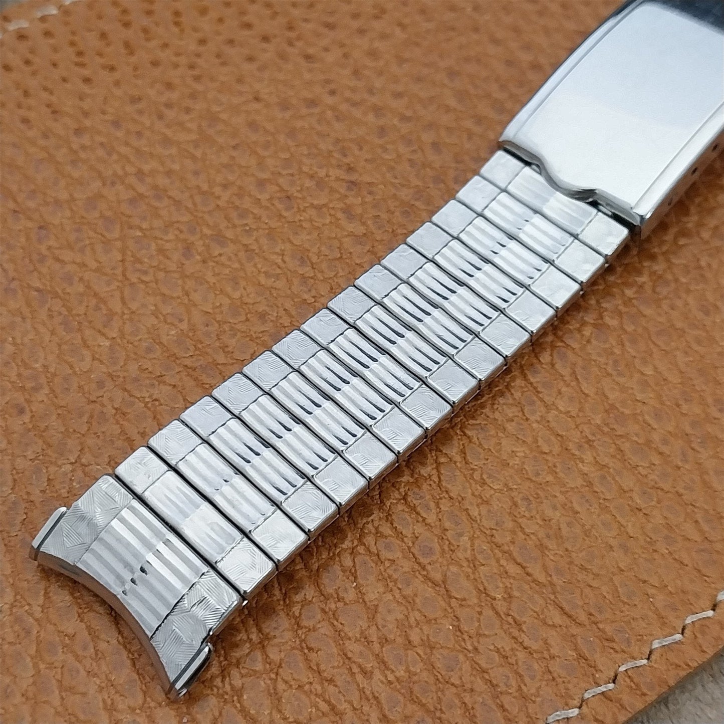 Vintage 18mm 19mm Stainless Steel Expansion Deployment Unused 1960s Watch Band