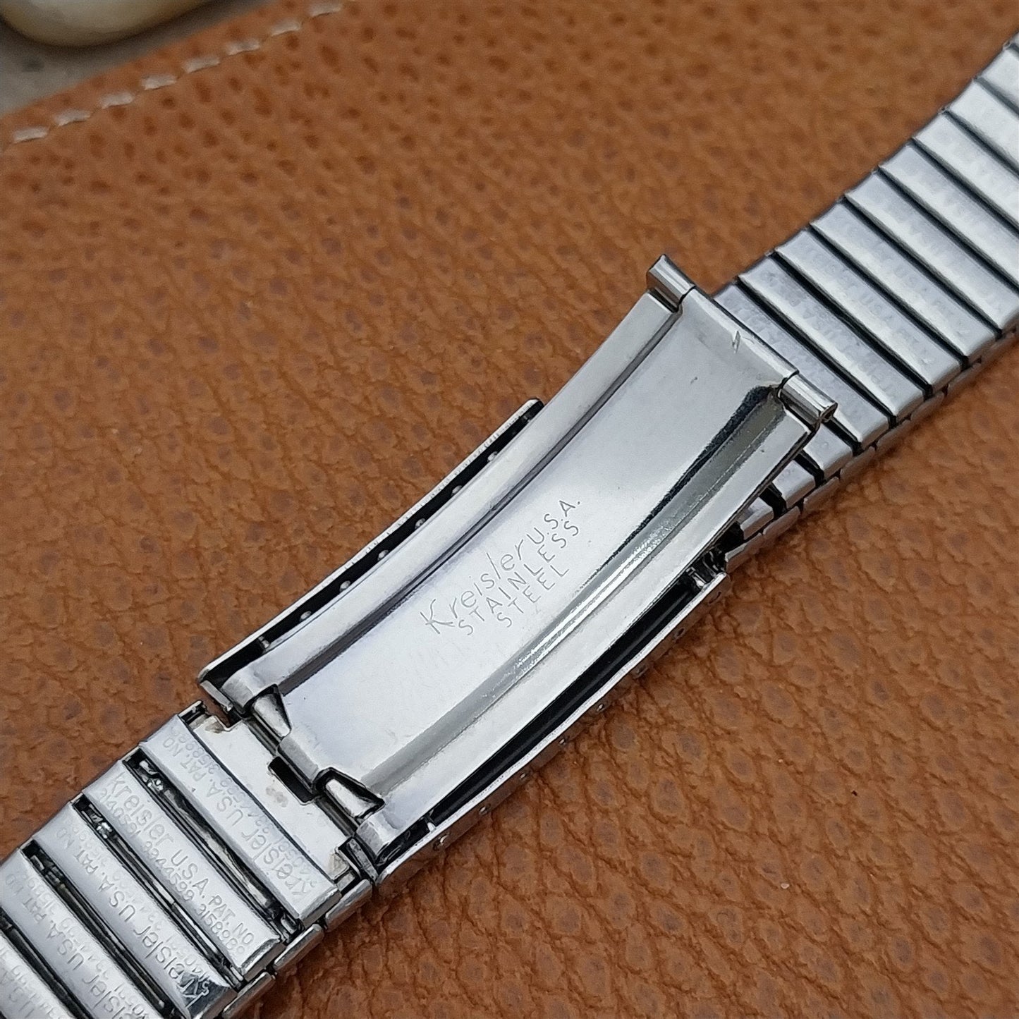 Vintage 18mm 19mm Stainless Steel Expansion Deployment Unused 1960s Watch Band