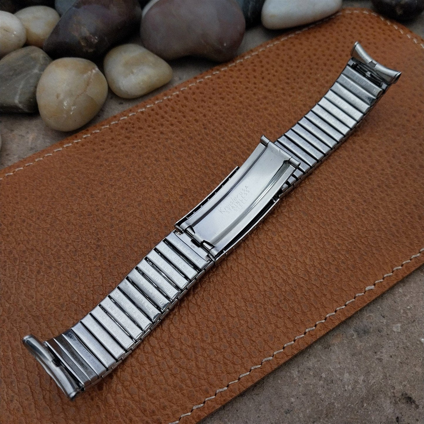 Vintage 18mm 19mm Stainless Steel Expansion Deployment Unused 1960s Watch Band