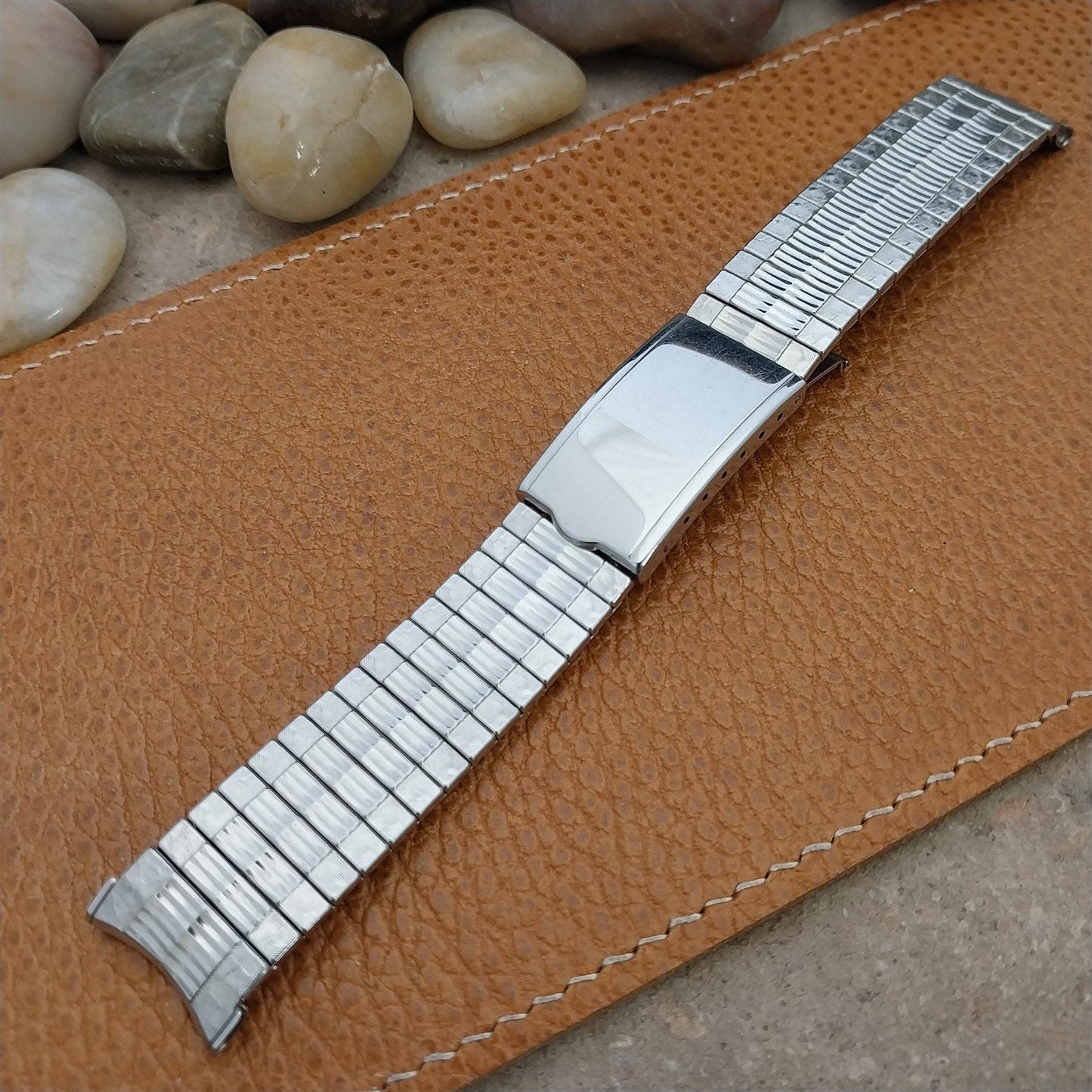 Vintage 18mm 19mm Stainless Steel Expansion Deployment Unused 1960s Watch Band