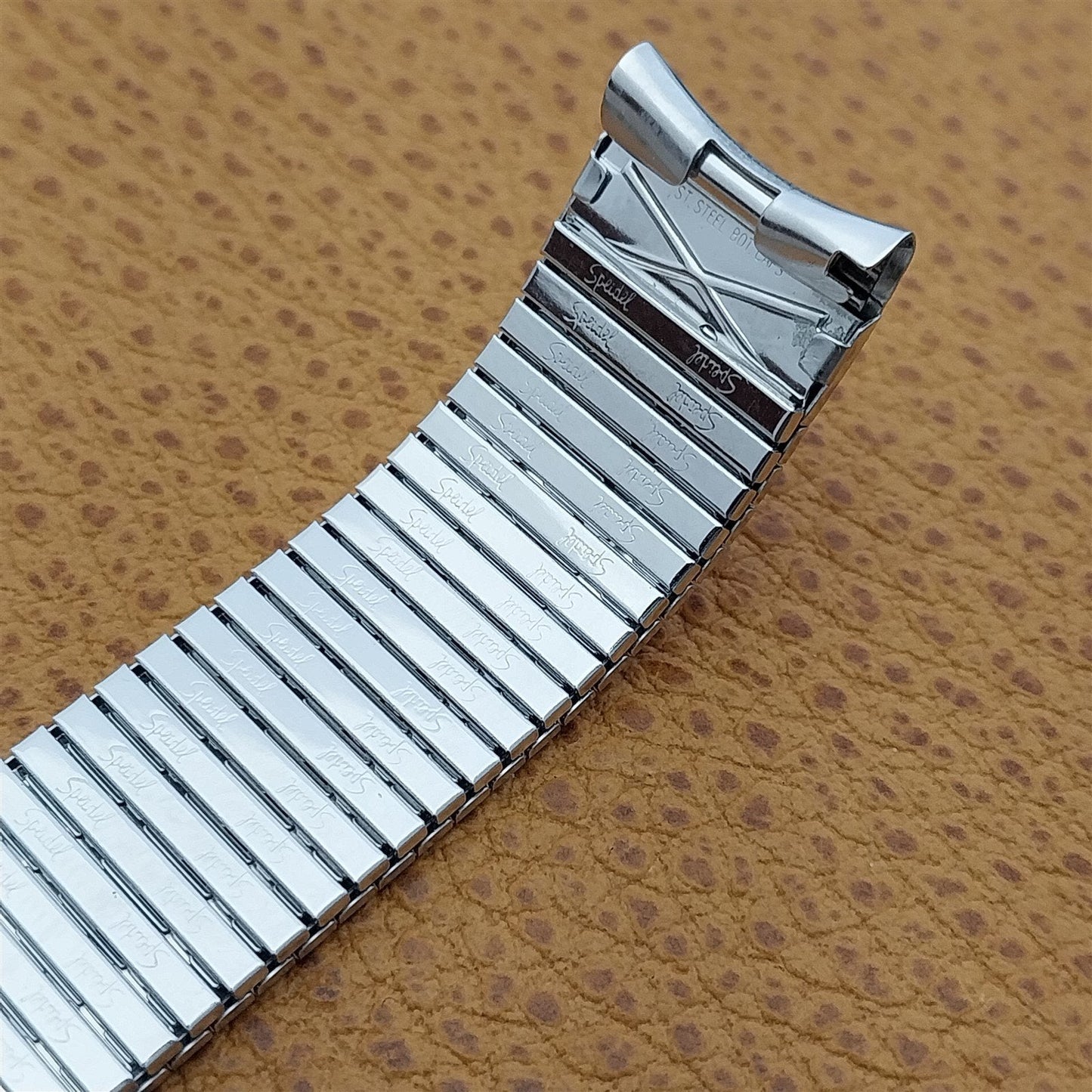 17.2mm 10k White Gold-Fill Thinline Speidel Unused nos 1970s Vintage Watch Band