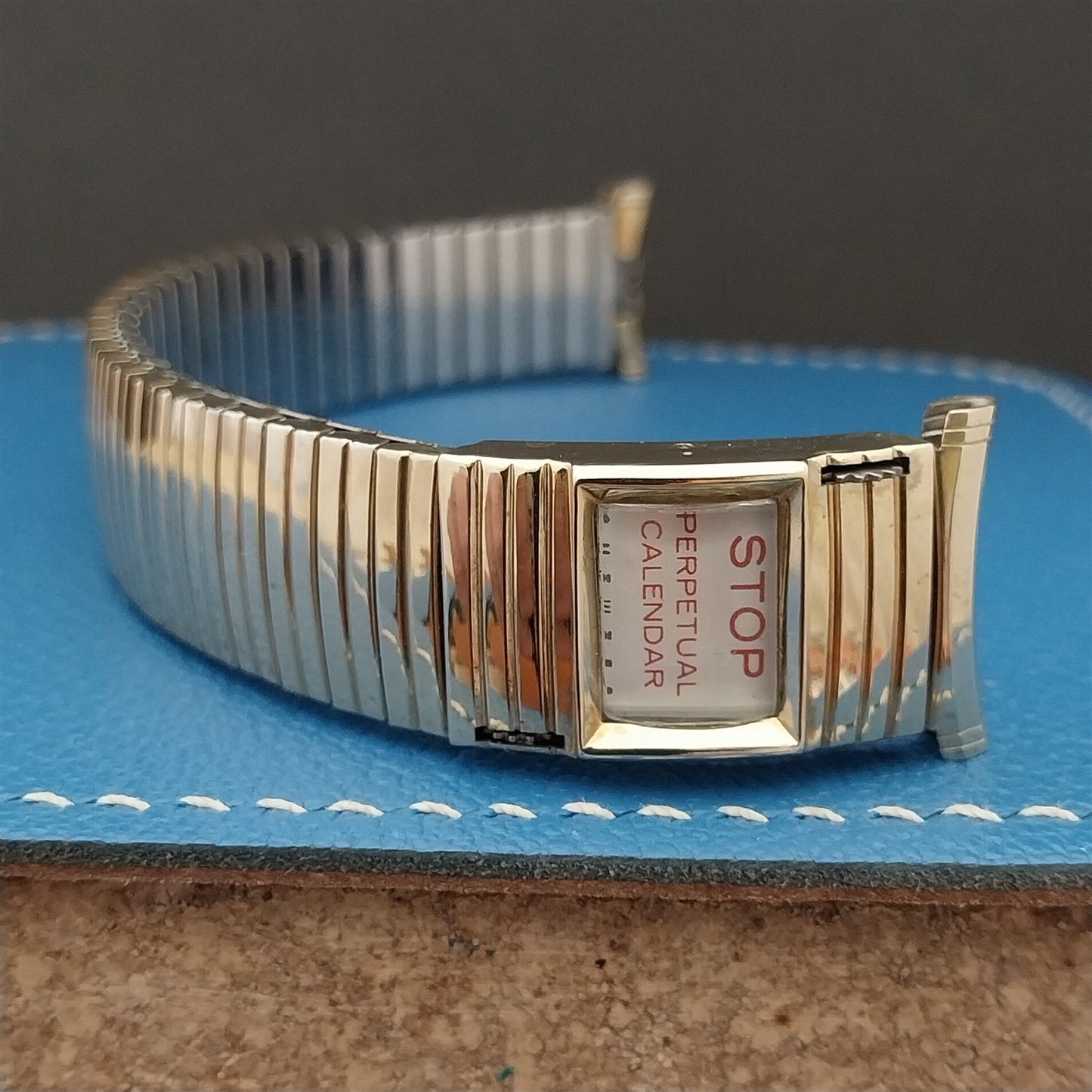 1968 Vintage Speidel Linesman 19mm 18mm Gold Fill Perpetual Calendar Watch Band