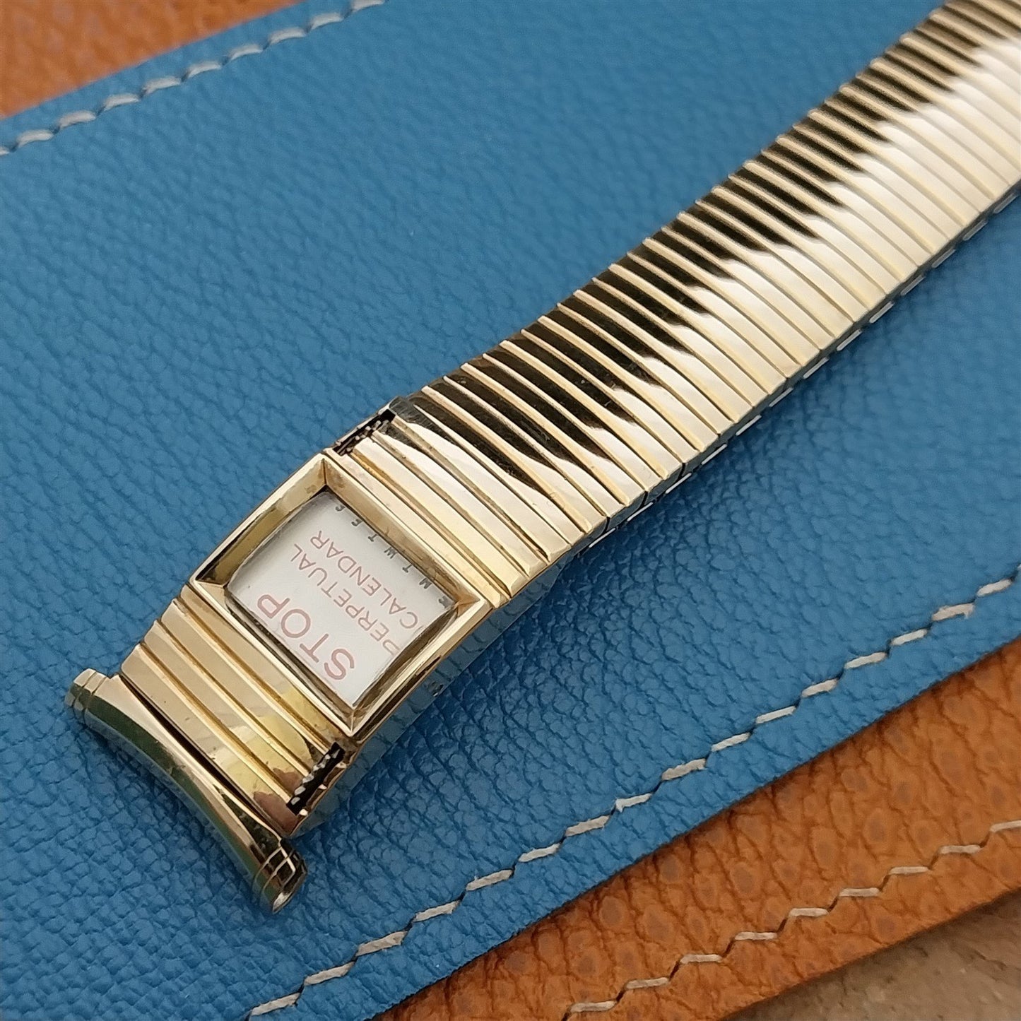 1968 Vintage Speidel Linesman 19mm 18mm Gold Fill Perpetual Calendar Watch Band