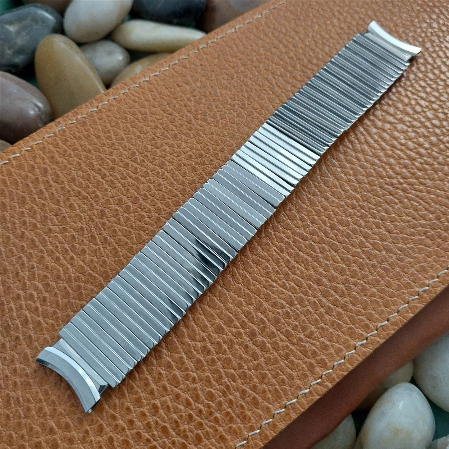 18mm 19mm Gemex USA Wide Stainless Steel Expansion nos 1950s Vintage Watch Band