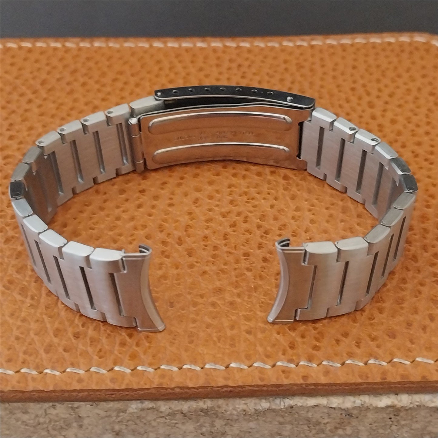 19mm 18mm 17mm Vintage Bulova Solid-Link Stainless Steel Unused 1970s Watch Band